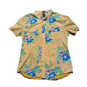 VTG Tommy Hilfiger Floral Hawaiian Button Down Shirt Men’s Large Slim Fit